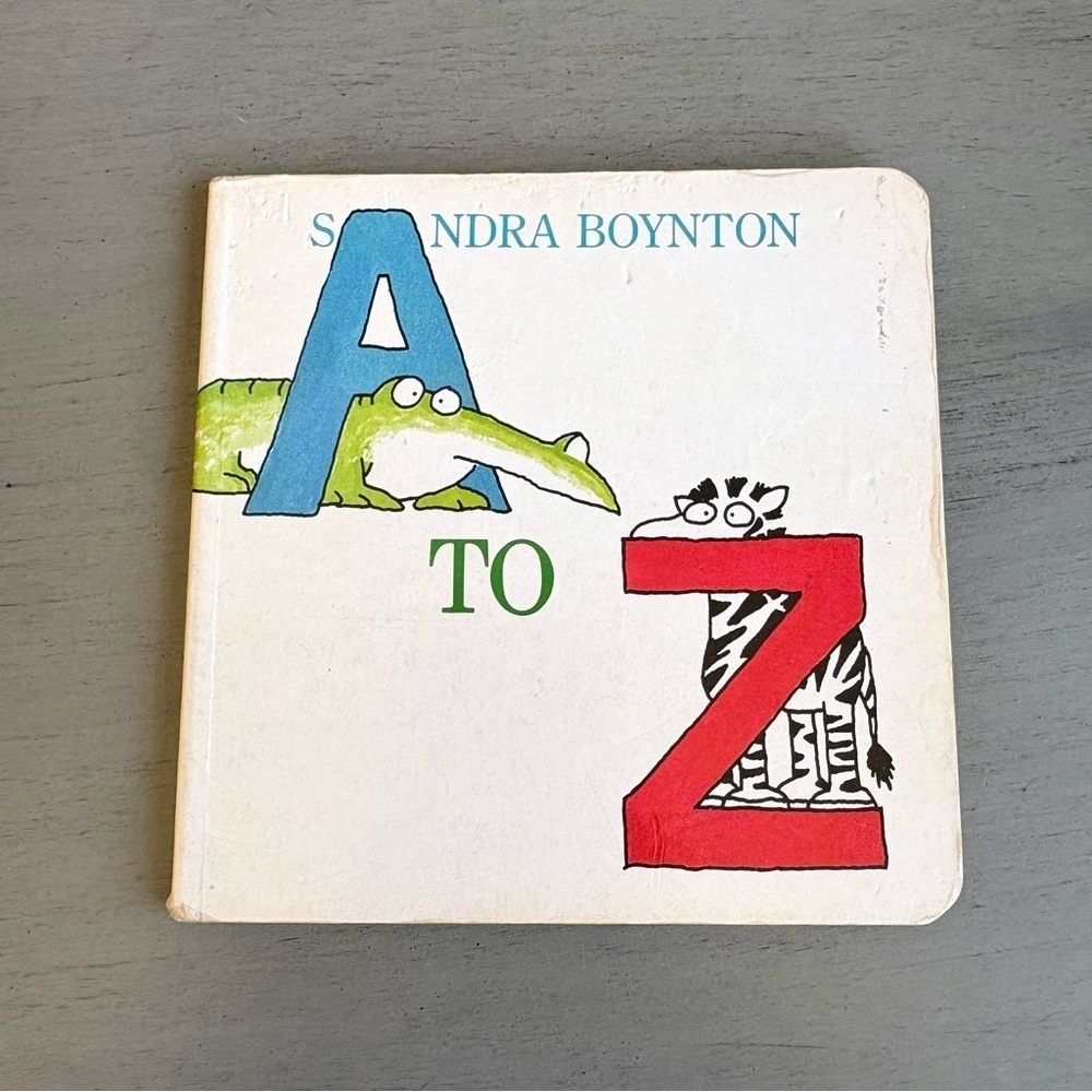 VTG Sandra Boyton- A to Z- Children Board Book RARE Cover Little Simon 1984 - Picture 3 of 15
